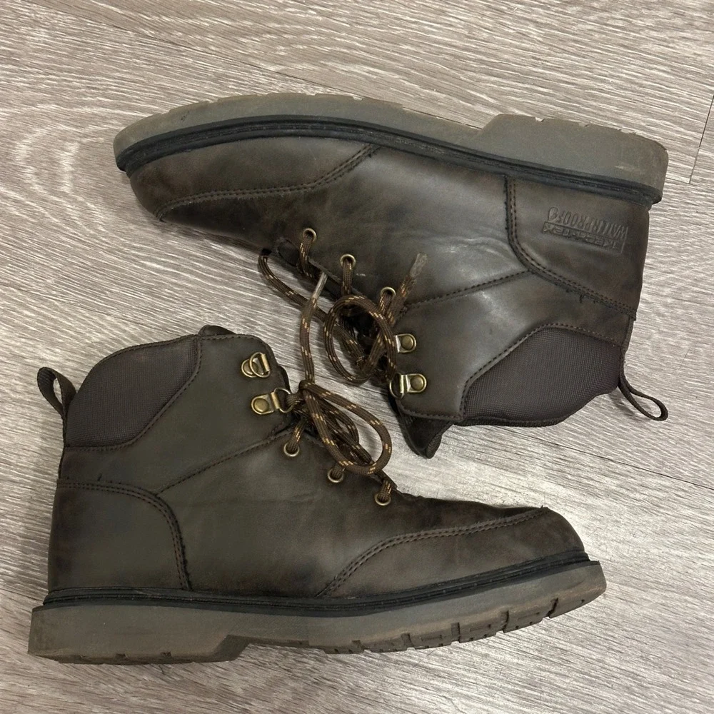 Skechers Skech-Tex Waterproof Boots Brown Ankle Hiking Workwear Utility M6‎ W7.5